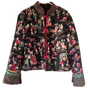 Josie Reversible Comfy Puffer Chinoiserie Jacket